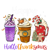 Coffee Halloween Thanksgiving Christmas Happy Hallothanksmas Gift T-Shirt