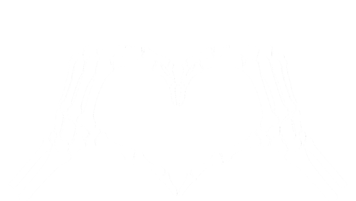 Skeleton Hand Heart Sign Bones Cute Halloween Women's Tri-Blend 3/4-Sleeve Raglan Shirt