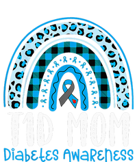 Type 1 Diabetes Awareness T1D Mom Blue Ribbon Rainbow Flexfit Unipanel Trucker Cap