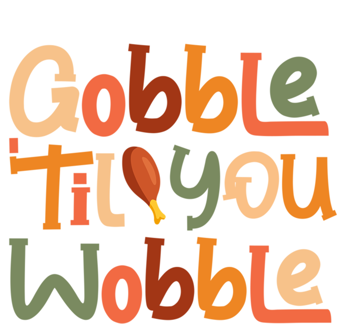 Gobble Til You Wobble Outfit Thanksgiving Party Gift Stripe Pom Pom Beanie