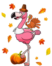 Turkey Riding Flamingo Thanksgiving Day Funny Fall Autumn Women's Racerback Tank