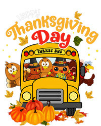 Happy Thanksgiving Day Funny Turkey School Bus Driver Gifts Cropped Pullover Crew