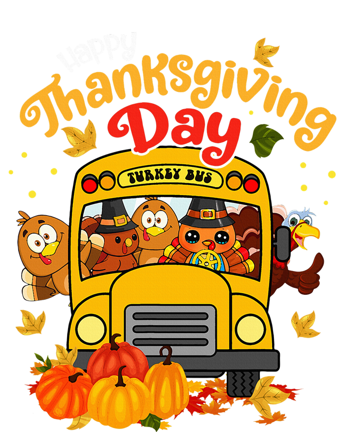 Happy Thanksgiving Day Funny Turkey School Bus Driver Gifts Cropped Pullover Crew