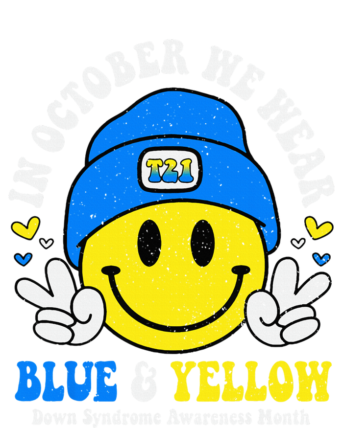 We Wear Yellow Blue Smile Face For Down Syndrome Awareness T-Shirt