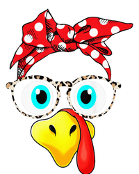 Turkey Face Leopard Print Glasses Thanksgiving T-Shirt