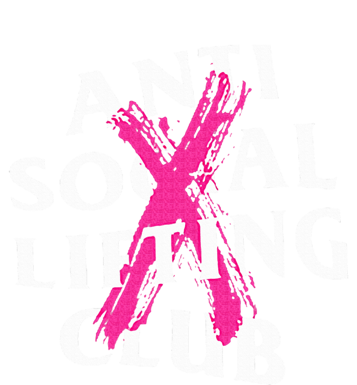 Anti Social Lifting Club Canceled Pink Womens Funnel Neck Pullover Hood