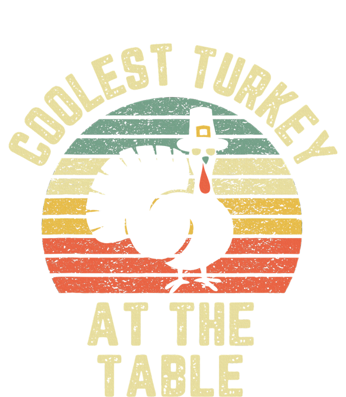 Funny Thanksgiving  Retro Coolest Turkey At The Table T-Shirt