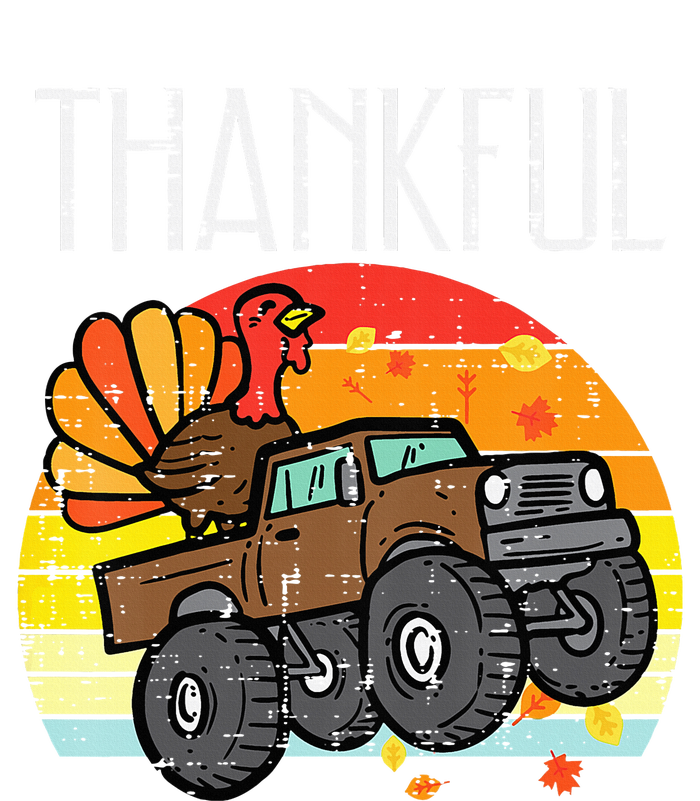 Thankful Turkey Monster Truck Retro Thanksgiving Poster