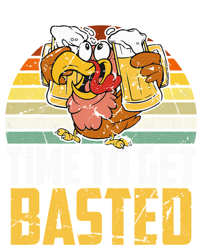 Turkey Time To Get Basted Retro Happy Thanksgiving T-Shirt