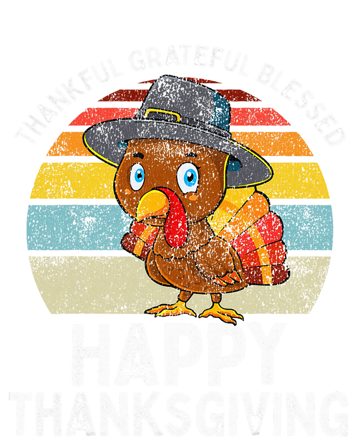 Thankful Grateful Blessed Happy Thanksgiving Turkey Full Zip Hoodie