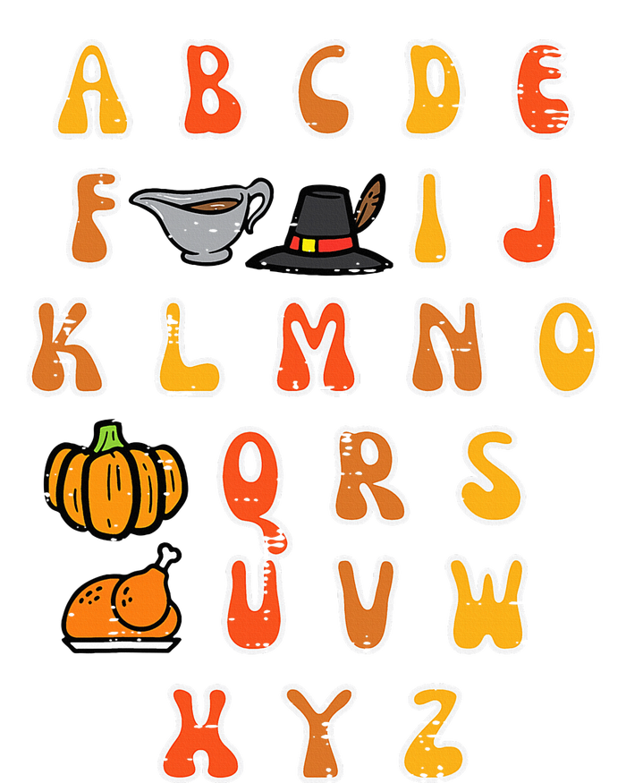 Thanksgiving ABC Alphabet Turkey Day Fall Teacher Infant Baby Jersey Bodysuit