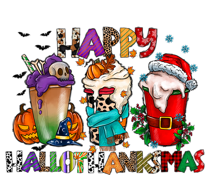 Happy Hallowthanksmas Coffees For The Holidays Graphic Gift Long Sleeve Shirt