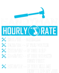 Handyman Hourly Rate Humor Carpenter Funny Handy Man 7 Panel Mesh Trucker Snapback Hat