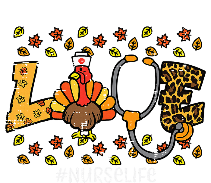 Leopard Love Turkey Nurse Thanksgiving Fall Poster