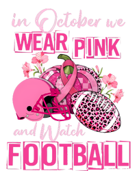 In October We Wear Pink And Watch Football Breast Cancer Awareness Women's Perfect Tri Tunic Long Sleeve Shirt