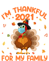 IM Thankful For My Family Thanksgiving Turkey Wearing Mask Great Gift Stripe Pom Pom Beanie