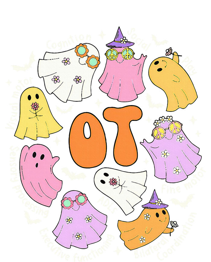 Occupational Therapy Ot Ota Cute Ghost Hippie Halloween T-Shirt