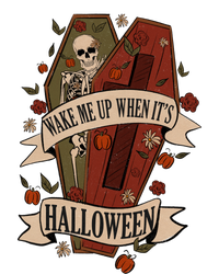 Wake Me Up When Its Halloween Funny Skeleton Coffin Sweatshirt