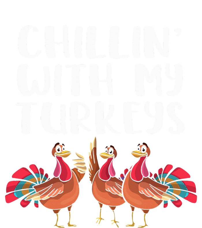 Chillin With My Turkeys Thanksgiving Season Family Lover Kids Long Sleeve Shirt