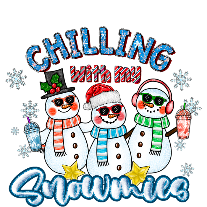 Chillin With My Snowmies Santa Snow Gift Ugly Christmas Funny Gift Coaster