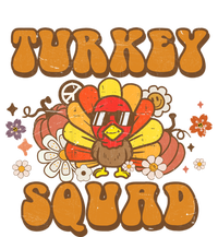 Groovy Thankful Turkey Squad Gift Thanksgiving Cute Turkey Gift T-Shirt