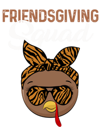 Friendsgiving Squad Party Turkey Tiger Glasses And Hair Bow Cool Gift Women's Long Sleeve Flannel Pajama Set 