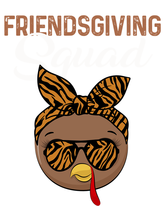 Friendsgiving Squad Party Turkey Tiger Glasses And Hair Bow Cool Gift Women's Long Sleeve Flannel Pajama Set 