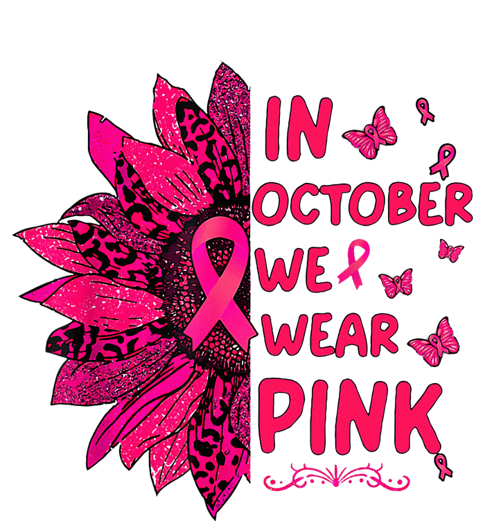 in october we wear leopard pink sunflower breast cancer Kids Tie-Dye T-Shirt