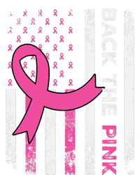 Back The Pink Ribbon American Flag Breast Cancer Awareness Tall Sweatshirt