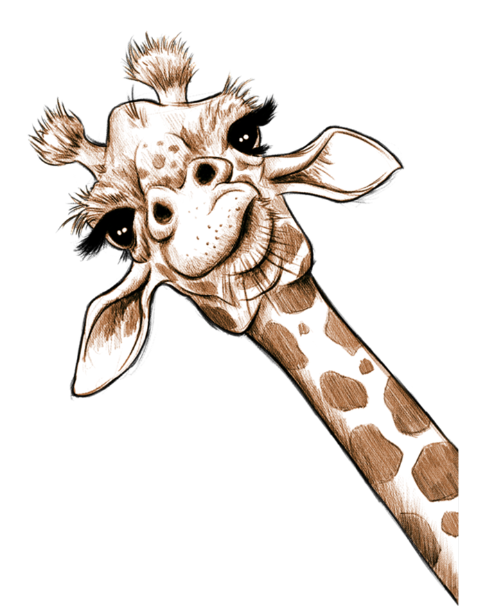 Sketch Giraffe Art Grommeted Golf Towel