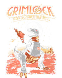 Space Pulp Robot Dinosaur Hero T-Shirt