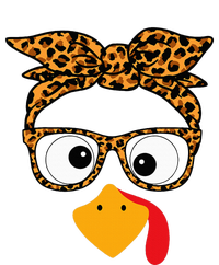 Thanksgiving Turkey Face Leopard Print Glasses Autumn Fall Womens California Wash Sweatshirt