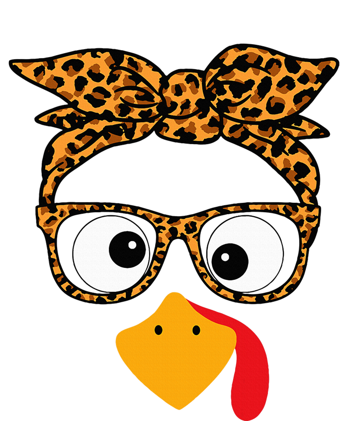 Thanksgiving Turkey Face Leopard Print Glasses Autumn Fall Womens California Wash Sweatshirt