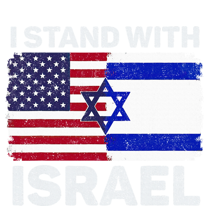 I Stand With Israel Usa American Flag With Israel Flag Sustainable Knit Beanie