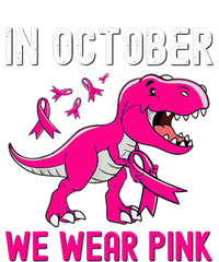 In October We Wear Pink Breast Cancer Trex Dino Insulated Varsity Jacket