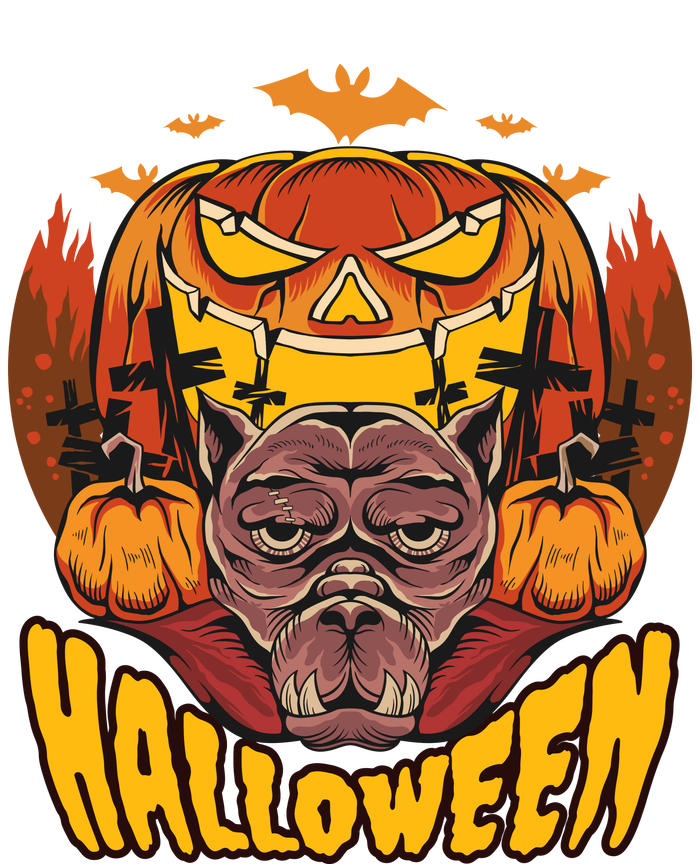 Spooky Halloween Monster And Pumpkins T-Shirt