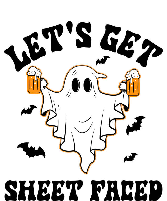 LetS Get Sheet Faced Funny Ghost Halloween Beer Drinking T-Shirt