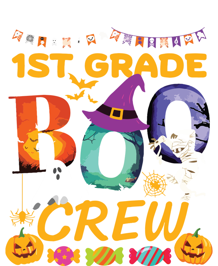 1st Grade Boo Crew Ghost Pumpkin Halloween Teacher Student Sweatshirt Cinch Pack Bag