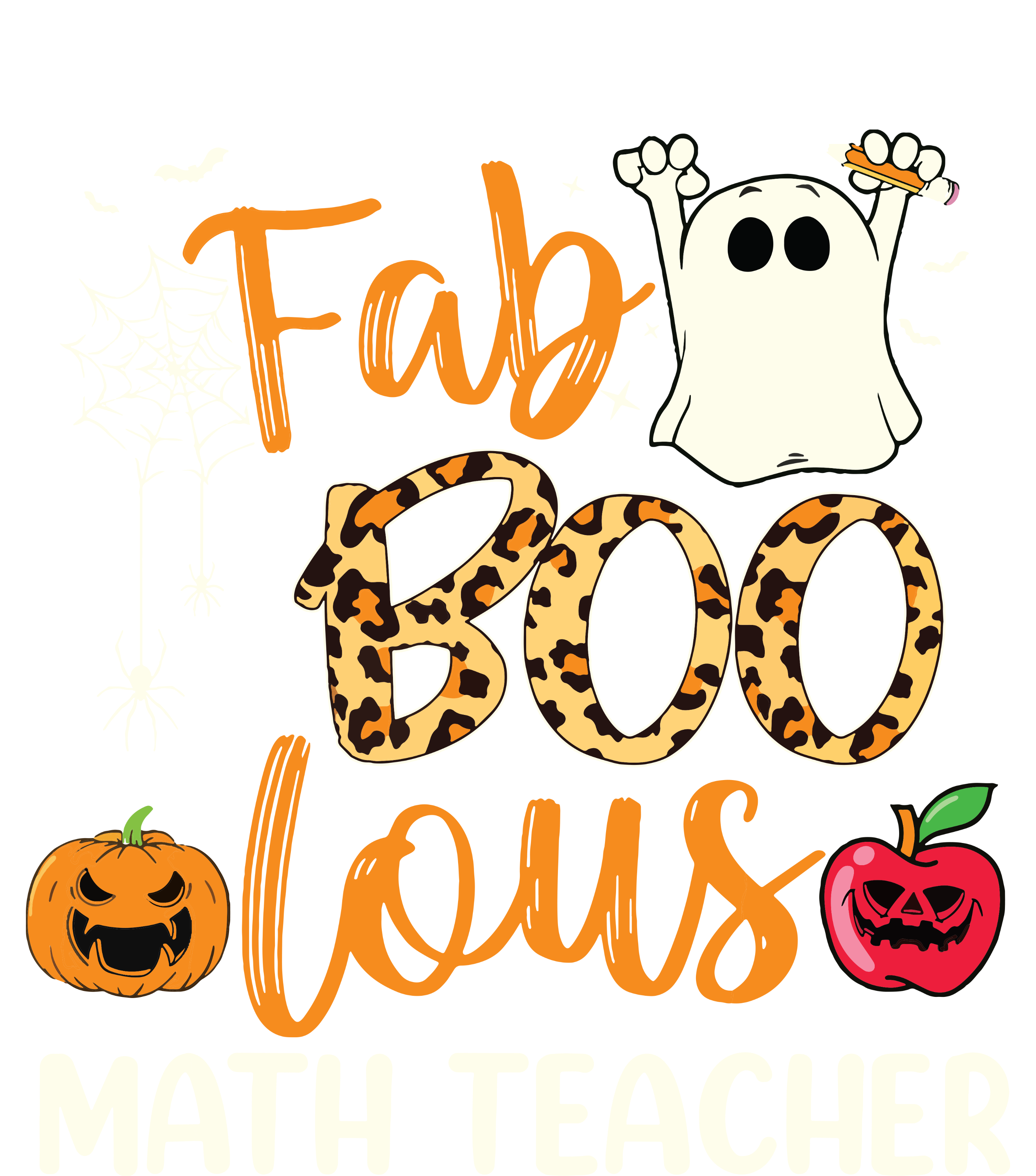 Fab Boo Lous Math Teacher Leopard Spooky Halloween Costume Cooling Performance Long Sleeve Crew