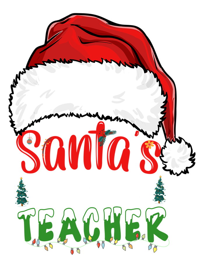 SantaS Favorite Teacher Funny Christmas Teacher Gift Stripe Pom Pom Beanie