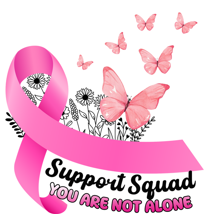 Support Squad You Are Not Alone Breast Cancer Butterfly Ribbon Coffee Mug