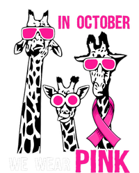 In October We Wear Pink Giraffe Ribbon Breast Cancer Warrior PosiCharge RacerMesh Polo