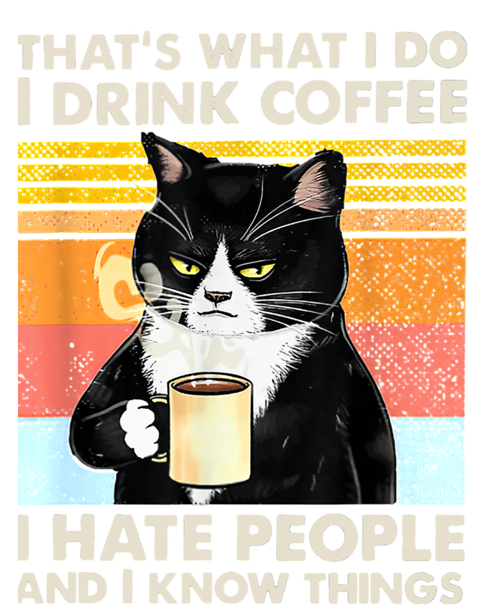 That&X27;S What I Do I Drink Coffee I Hate People And I Know Things Cat Lover Gi Kids Long Sleeve Shirt