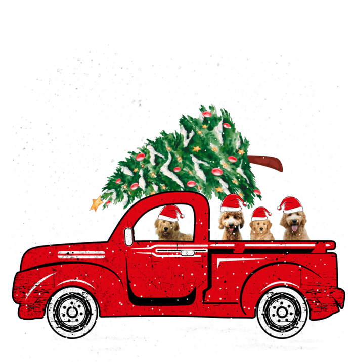 Goldendoodle Riding Red Truck Santa Christmas Pajamas Gift Kids Tie-Dye T-Shirt