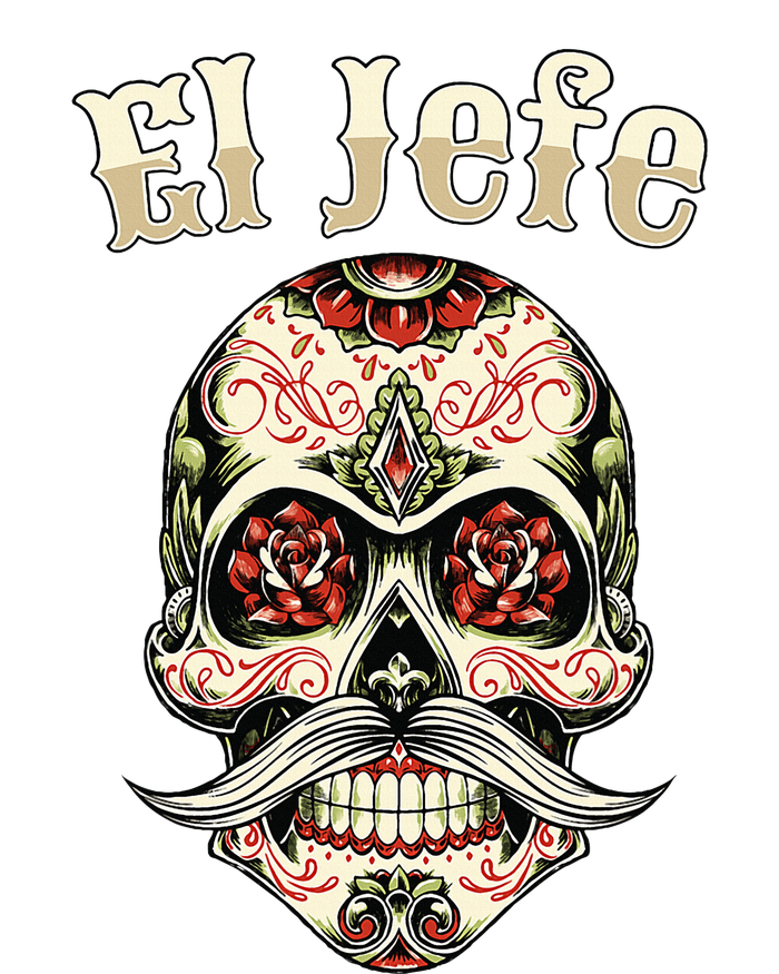 Sugar Skull Dia De Los Muertos El Jefe Design Tall T-Shirt