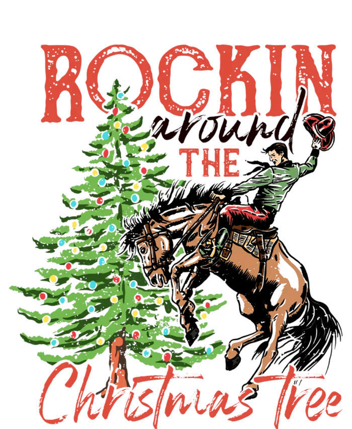 Funny Cowboy Horsing Rocking Around Christmas Tree Western Premium Hoodie