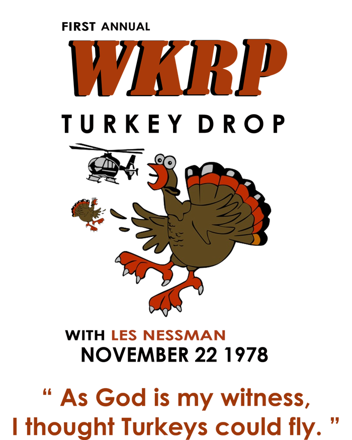 First Annual Wkrp Thanksgiving Day Turkey Drop V-Neck T-Shirt