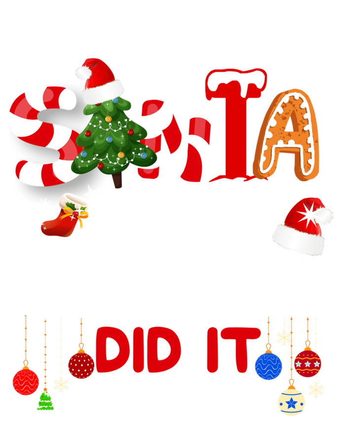 Dear Santa My Brother Did It Funny Christmas Gifts Boy Women's Tri-Blend 3/4-Sleeve Raglan Shirt