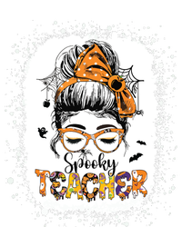 Messy Bun Spooky Teacher Bleached Halloween Teachers T-Shirt