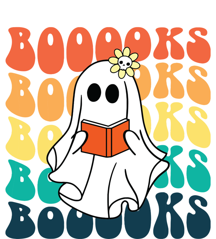 Retro Cute Ghost Book Reading Halloween Teacher Softstyle Adult Sport Polo